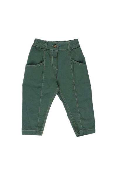 Baby Boy Elastic Waistband Pants with Pocket Detail - 1