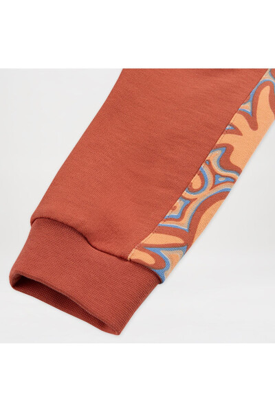 Baby Boy Elastic Waistband Terracotta Sweatpants - 8