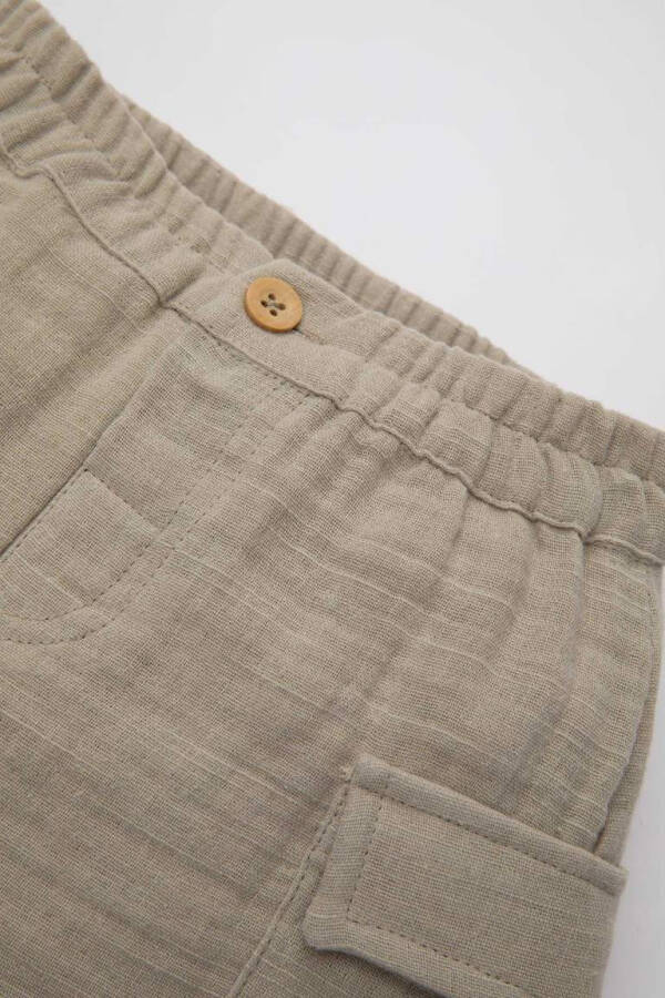 Baby Boy Flame Cotton Shorts Sand - 2