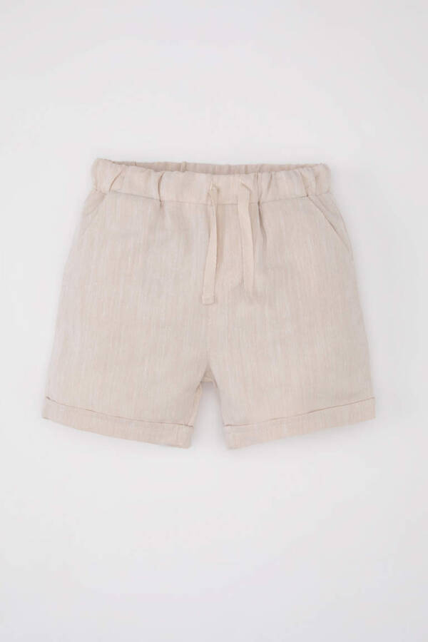 Baby Boy Flame Cotton Shorts Sand - 6