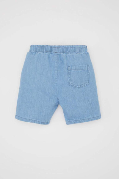 Baby Boy Label Printed Jean Shorts Light Blue - 7