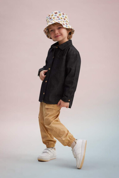 Baby Boy Long Sleeve Jean Shirt Anthracite - 2