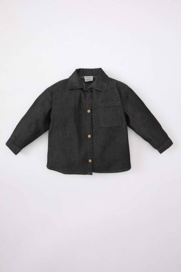 Baby Boy Long Sleeve Jean Shirt Anthracite - 5