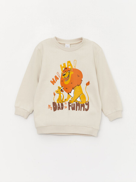 Baby Boy Long Sleeve Printed Sweatshirt with Crew Neck 2 Pack - 16