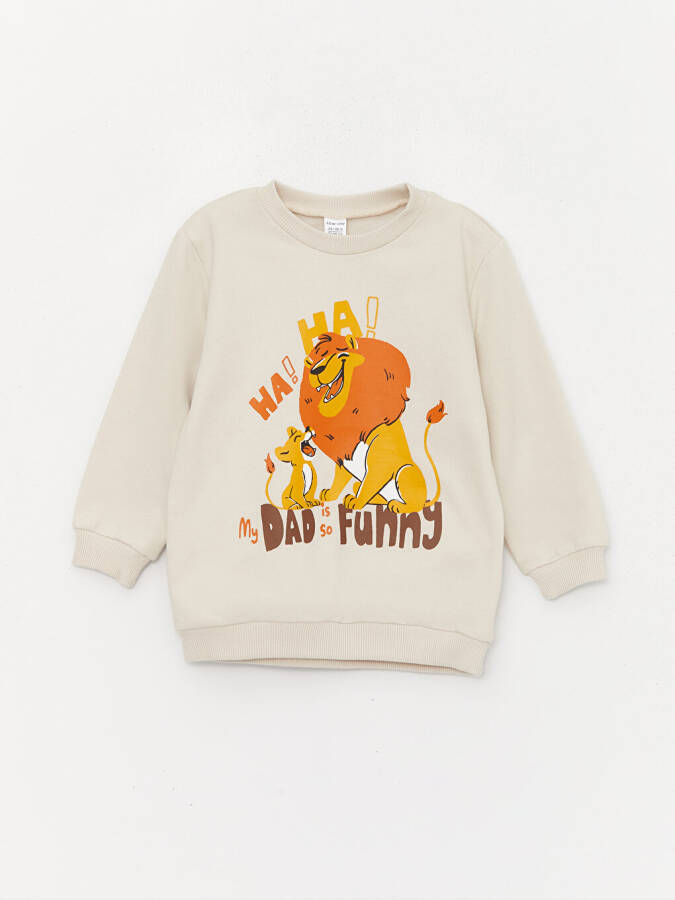 Baby Boy Long Sleeve Printed Sweatshirt with Crew Neck 2 Pack - 23