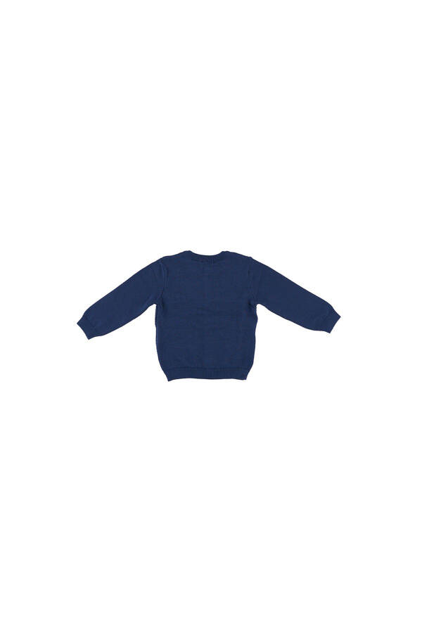 Baby Boy Navy Blue Knit Cardigan - 5