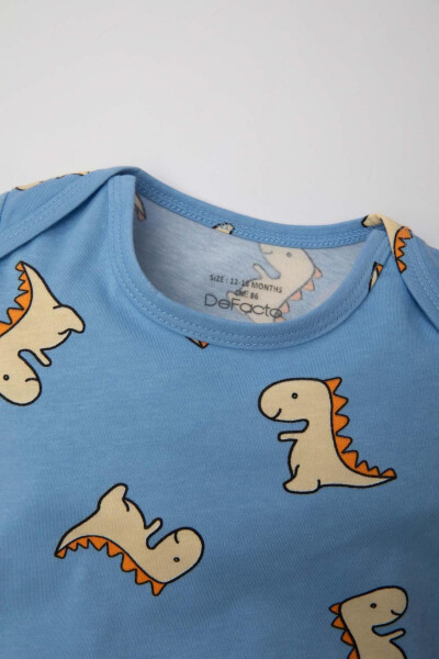 Baby Boy Newborn Dinosaur Print Short Sleeve Cotton Romper C2812a524sm - 2