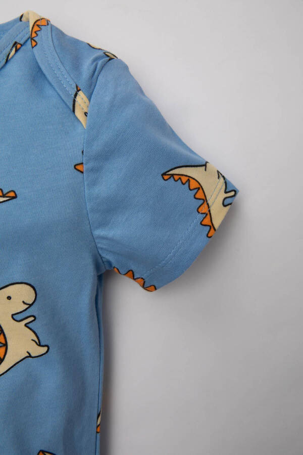 Baby Boy Newborn Dinosaur Print Short Sleeve Cotton Romper C2812a524sm - 3