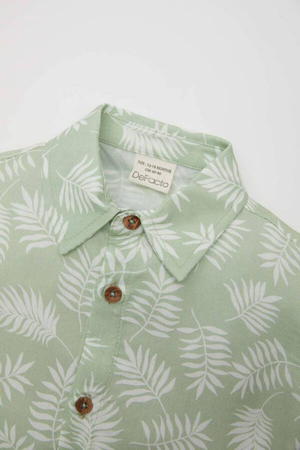 Baby Boy Patterned Short Sleeve Shirt Mint - 2