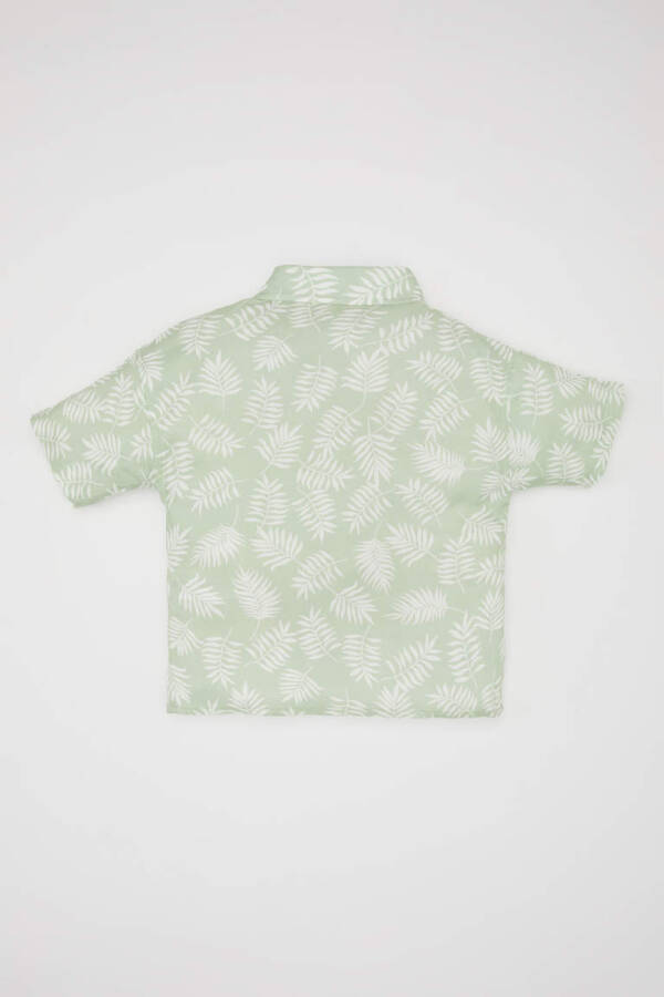 Baby Boy Patterned Short Sleeve Shirt Mint - 5