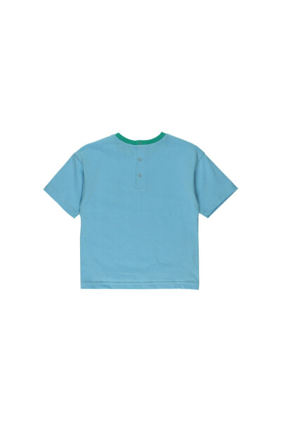 Baby Boy Printed Short Sleeve Blue T-Shirt - 5