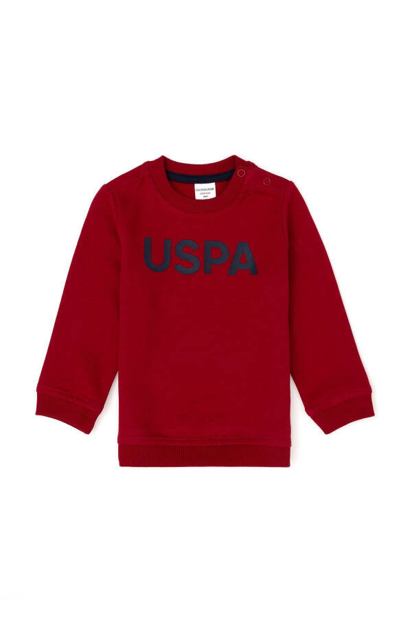 Baby Boy Red Basic Sweatshirt - 4