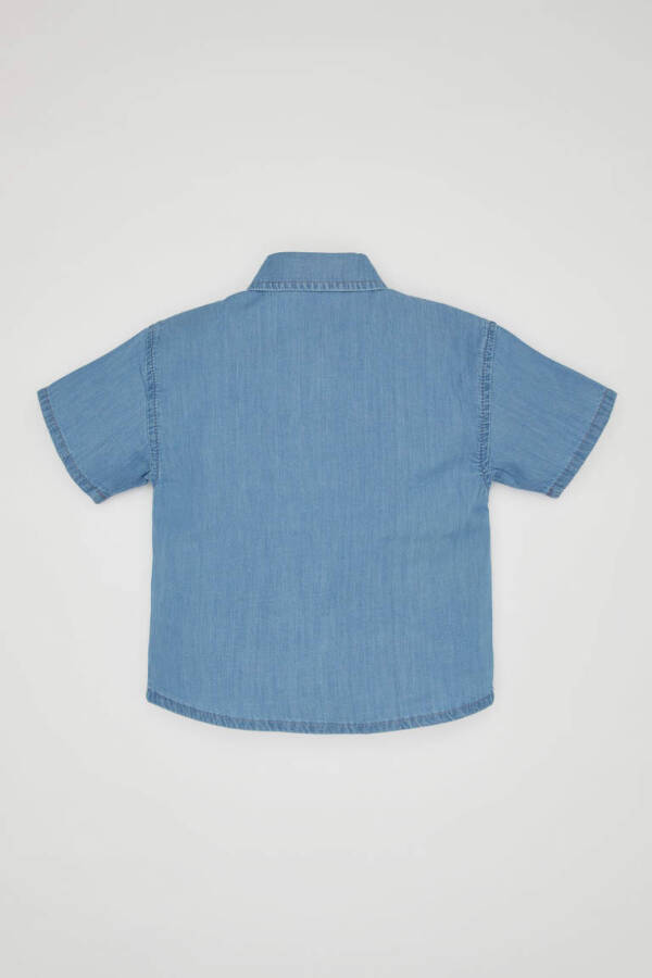 Baby Boy Short Sleeve Jean Shirt Light Blue - 5