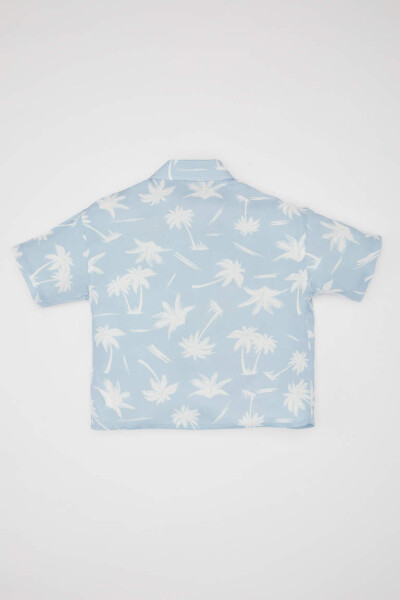 Baby Boy Short Sleeve Printed Shirt Light Blue - 5