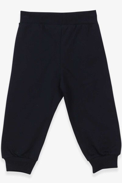 Baby Boy Sweatpants with Print and Pocket 9 Months-3 Years, Navy Blue - 6