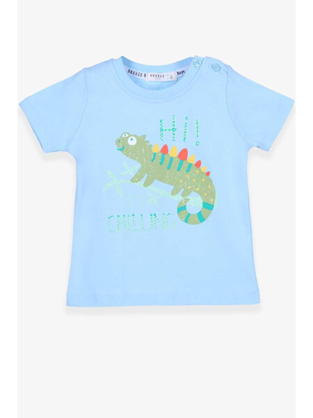 Baby Boy T-Shirt Chameleon Print Light Blue (9 Months-2 Years) - 2