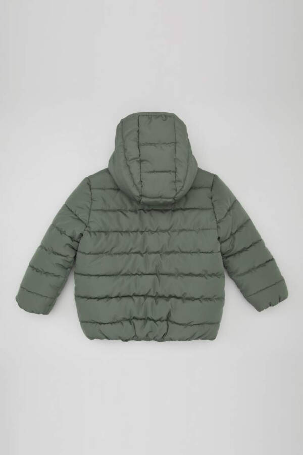 Baby Boy Water Repellent Hooded Fleece Lined Jacket Light Green - 14