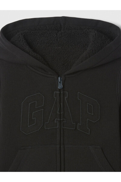 Baby Boys Black Gap Logo Zip-Up Fleece Sherpa Sweatshirt - 5