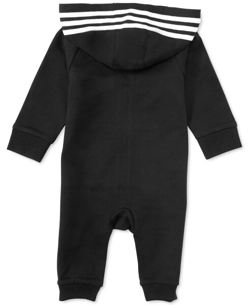 Baby Boys or Baby Girls Logo Full Zip Hooded Coverall Black - 5