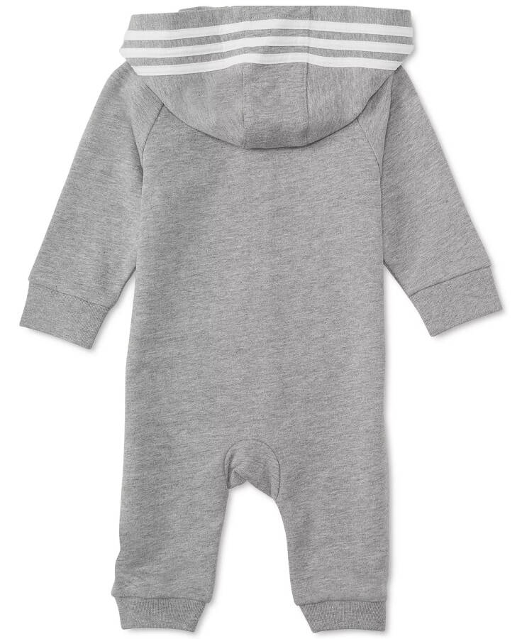 Baby Boys or Baby Girls Logo Full Zip Hooded Coverall Grey Heather - 5