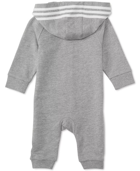 Baby Boys or Baby Girls Logo Full Zip Hooded Coverall Grey Heather - 2