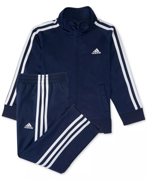 Baby Boys Three Stripe Track Suit, 2 Piece Set Navy - 4