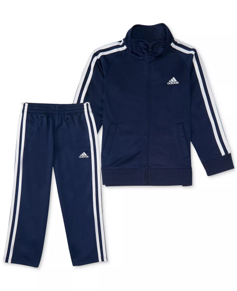 Baby Boys Three Stripe Track Suit, 2 Piece Set Navy - 5