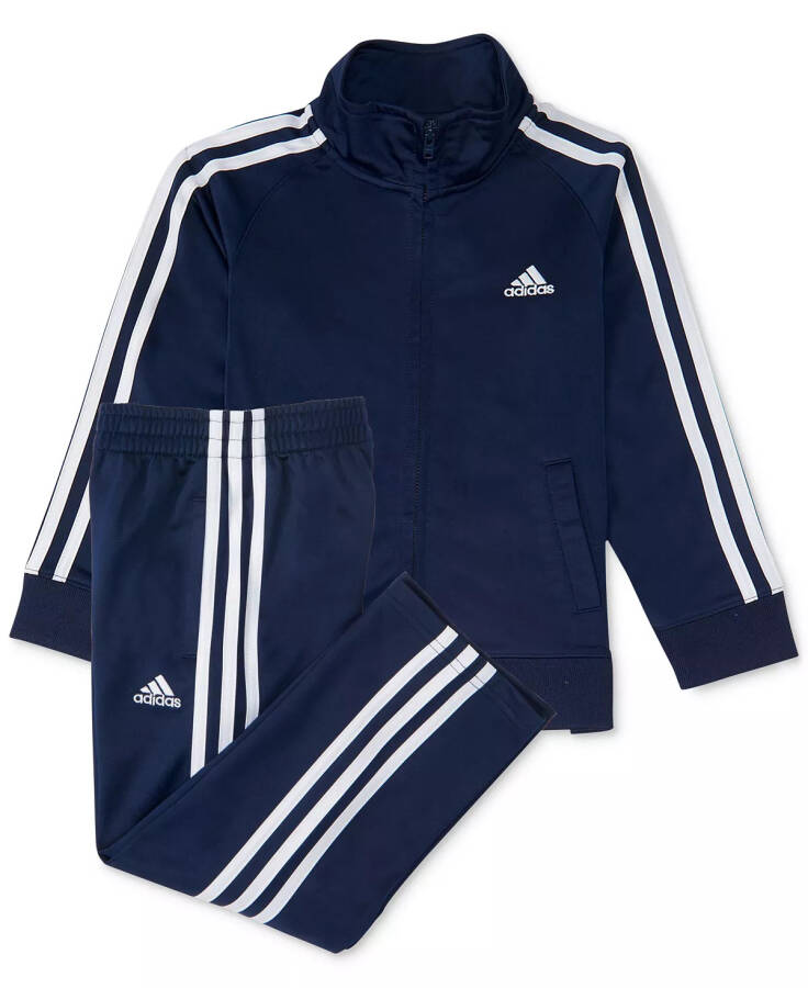 Baby Boys Three Stripe Track Suit, 2 Piece Set Navy - 1