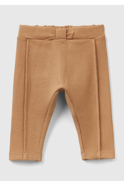 Baby Dark Beige Elastic Waist Sweatpants - 1