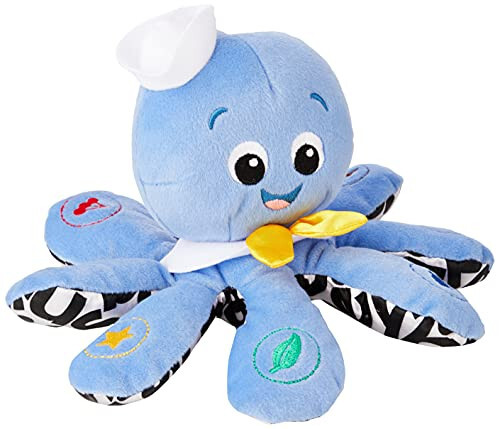 Baby Einstein Octoplush Musiqiy Quchoqlanadigan Peluş Hayvon O'yinchoq, 3 Tilda Rangi O'rganish, Ko'k, 11 - 1