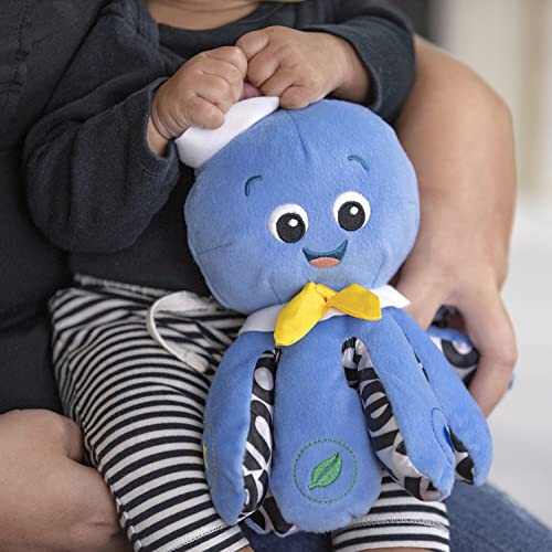 Baby Einstein Octoplush Musiqiy Quchoqlanadigan Peluş Hayvon O'yinchoq, 3 Tilda Rangi O'rganish, Ko'k, 11 - 6