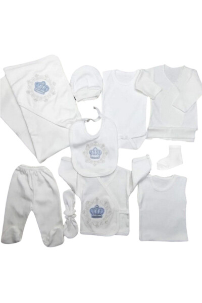 Baby Embroidered Stone 11 Piece Newborn Hospital Discharge Onesie Set - 8