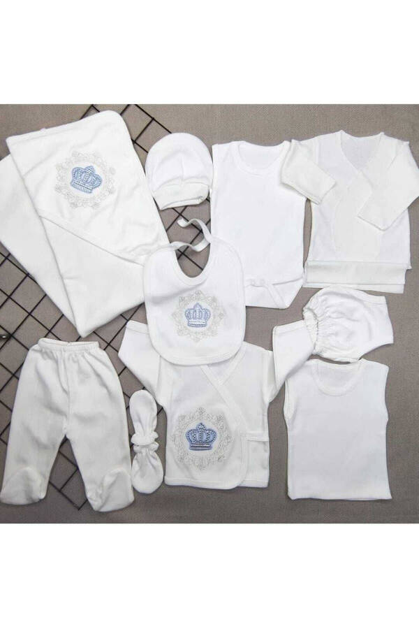 Baby Embroidered Stone 11 Piece Newborn Hospital Discharge Onesie Set - 10