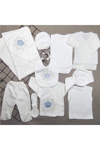 Baby Embroidered Stone 11 Piece Newborn Hospital Discharge Onesie Set - 11