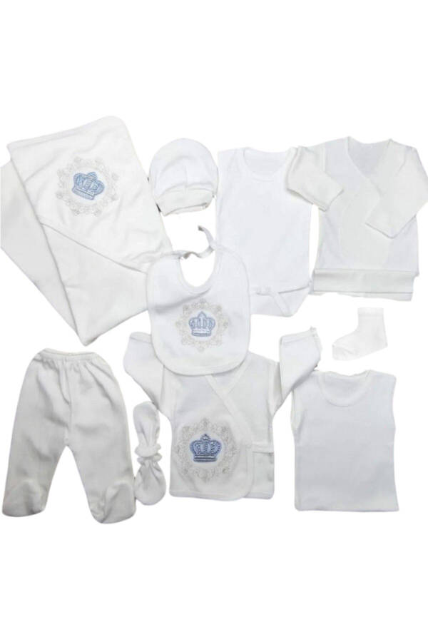 Baby Embroidered Stone 11 Piece Newborn Hospital Discharge Onesie Set - 1