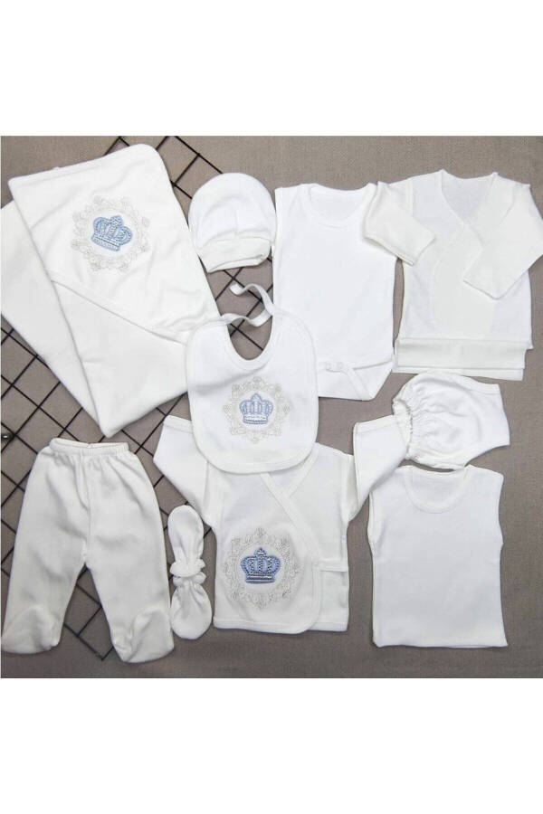 Baby Embroidered Stone 11 Piece Newborn Hospital Discharge Onesie Set - 4