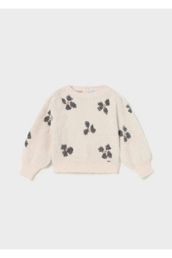 Baby Girl Beige Cardigan Jacquard - 2