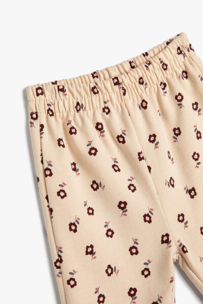 Baby Girl Beige Patterned Sweatpants - 3