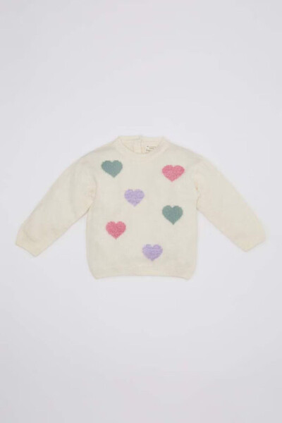 Baby Girl Bike Neck Heart Patterned Sweater C8915a524wn - 5