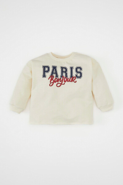 Baby girl bike neck printed sweatshirt - 1