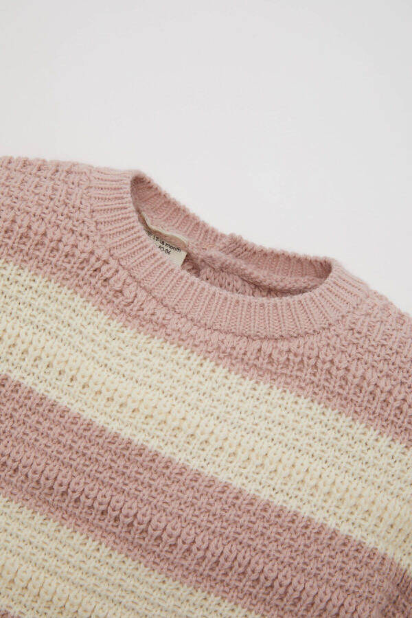 Baby Girl Bike Neck Striped Sweater C8088A524AU - 2