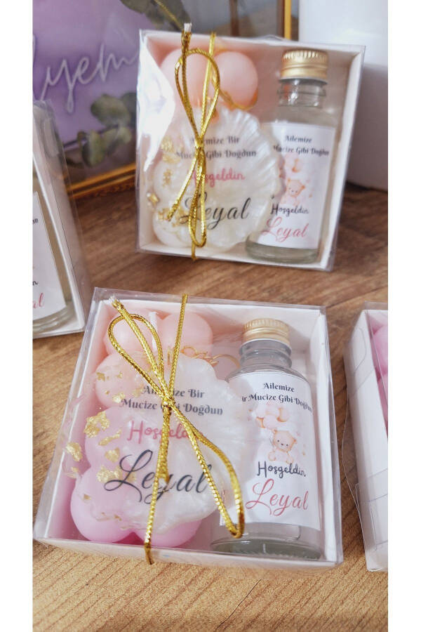 Baby Girl Cologne Candle Keychain Set Birthday Mevlid Babyshower Gift 50 Pieces - 11