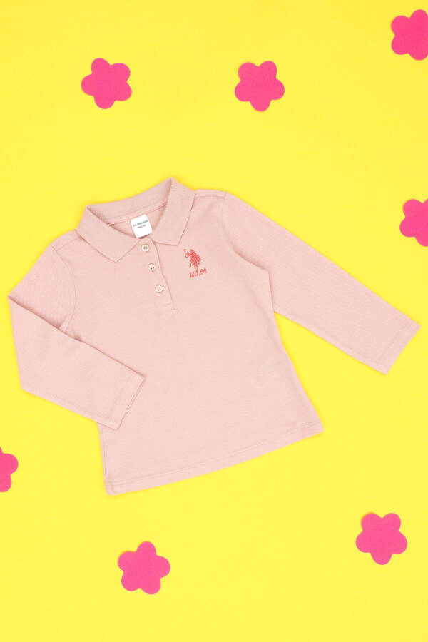 Baby Girl Dusty Pink Basic Polo Neck Sweatshirt - 5