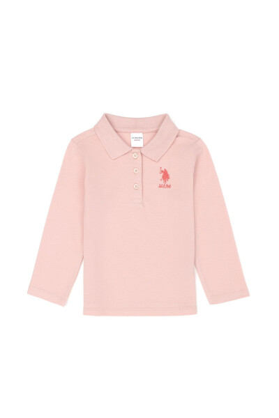 Baby Girl Dusty Pink Basic Polo Neck Sweatshirt - 6