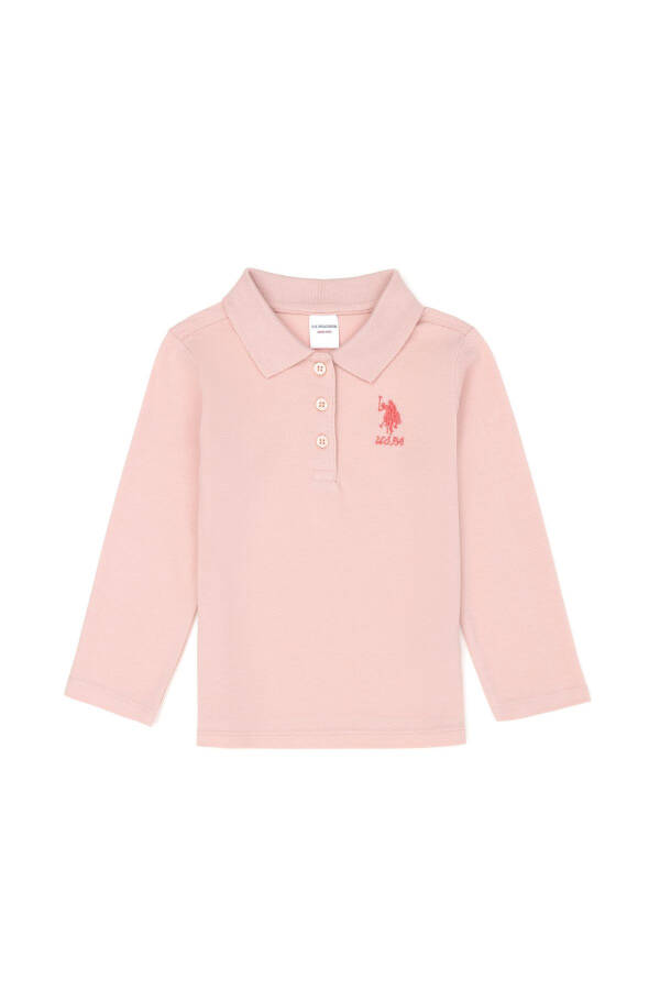 Baby Girl Dusty Pink Basic Polo Neck Sweatshirt - 2