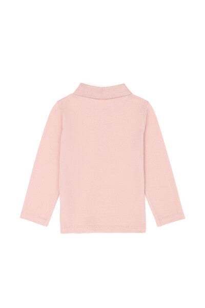 Baby Girl Dusty Pink Basic Polo Neck Sweatshirt - 3