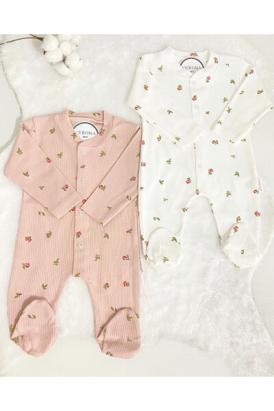 Baby Girl Floral 2 Piece Romper Set Newborn Clothes 1-3-6 Months - 6