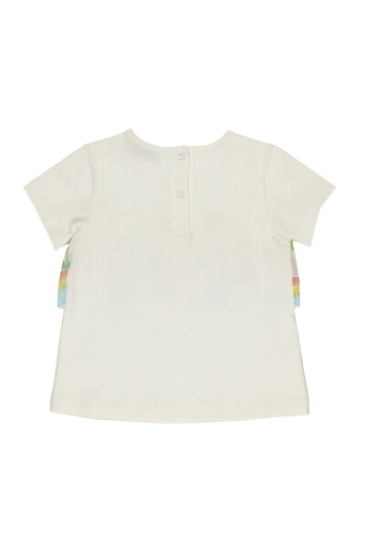 Baby Girl Frill Tulle Detail Ecru T-Shirt - 2