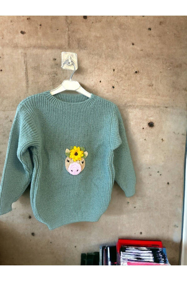 Baby Girl Hand-Embroidered Stretchy Knit Sweater - 2