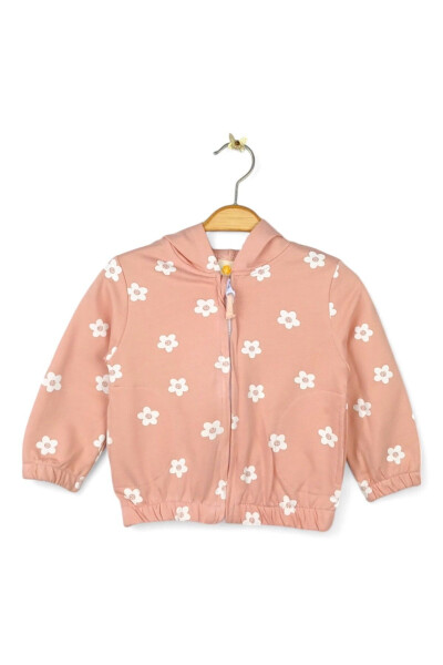 Baby girl hooded floral long-sleeved cardigan (9-24 months) - 1